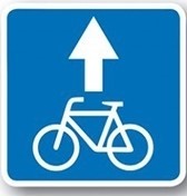 5.44 - Velosipedchilar va individual harakatlanish vositalari uchun tasma yo‘l belgisi - Axborot-ko‘rsatgich belgilari - rasm va izoh