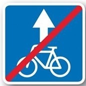 5.45 - Velosipedchilar va individual harakatlanish vositalari uchun tasmaning oxiri yo‘l belgisi - Axborot-ko‘rsatgich belgilari - rasm va izoh