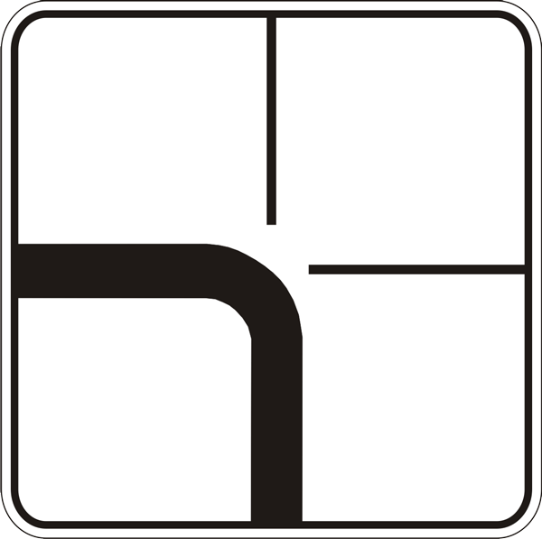 7.13 - Asosiy yoʻlning yoʻnalishi yo‘l belgisi - Qo‘shimcha axborot belgilari - rasm va izoh